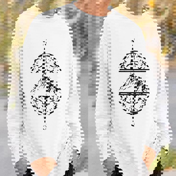 コンパス ローズ マウンテン シーン 自然 恋人 ハイキング バックパッキング スウェットシャツ 彼への贈り物