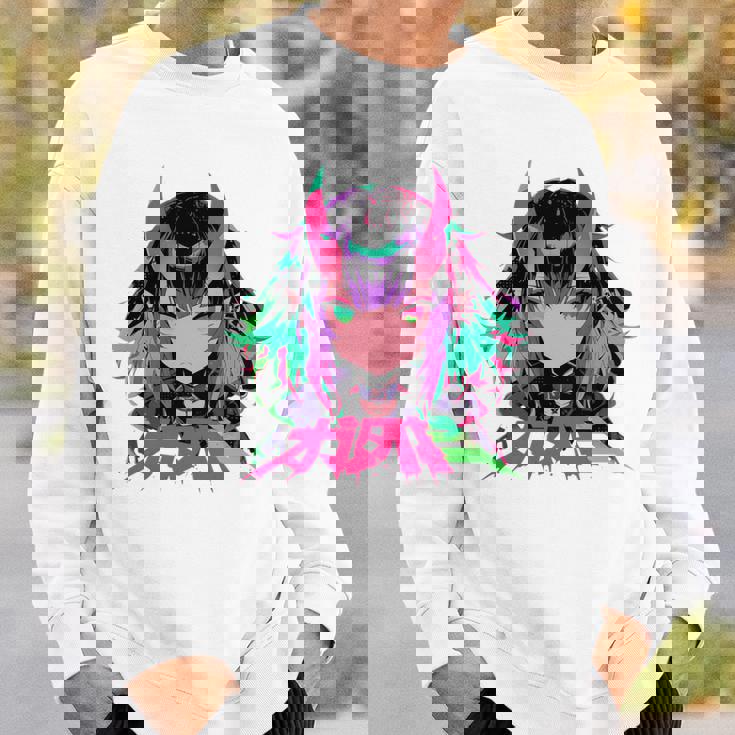 ゴシック アニメ 鬼 わいふ かわいい 日本 漫画 ヴェーパーウェア レトロ 長袖tシャツ スウェットシャツ 彼への贈り物