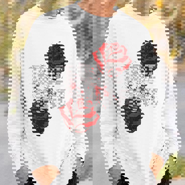 ゴシック ローズ パンク ラブ バレンタイン 学生 ロックミュージック ギグ 長袖tシャツ スウェットシャツ 彼への贈り物