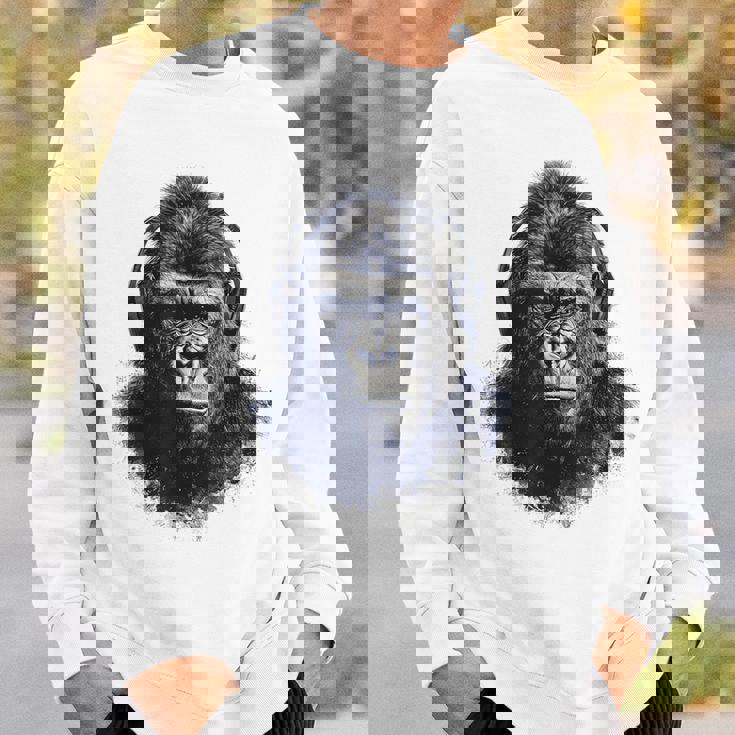 ゴリラ 描画 動物 イラスト 抽象画 アート ゴリラ スウェットシャツ 彼への贈り物