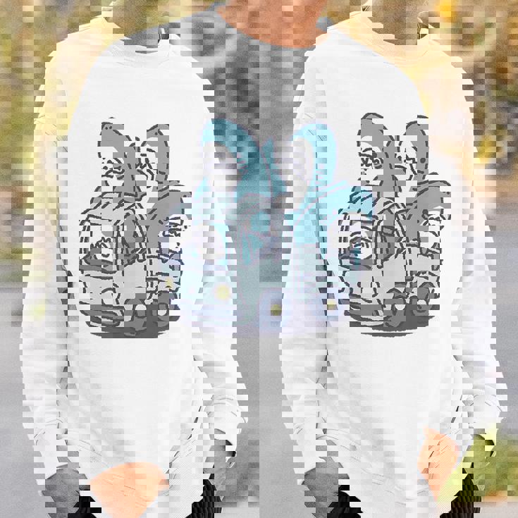 サメがたくさんトラックに スウェットシャツ 彼への贈り物