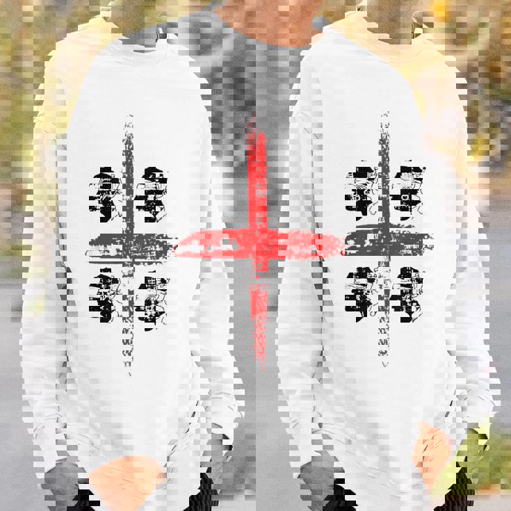 サルディニア国旗イタリア、四つのムーア国旗、グランジアート効果 スウェットシャツ 彼への贈り物