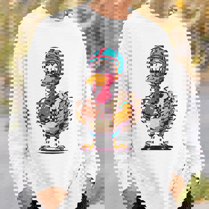 サンクスギビング かわいい七面鳥 アメリカンフットボール ボーイズ キッズ スウェットシャツ 彼への贈り物