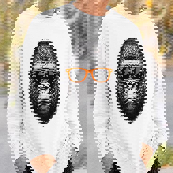 サングラスをかけたクールなゴリラグラフィックアート 長袖tシャツ スウェットシャツ 彼への贈り物