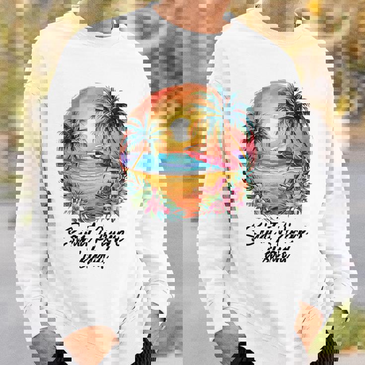 サンピエール島旅行、フランス観光夏休み スウェットシャツ 彼への贈り物