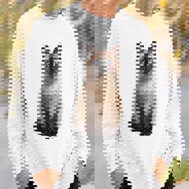 シャム猫 美人 雄大なシャム猫 ラブリーシャム猫 スウェットシャツ 彼への贈り物