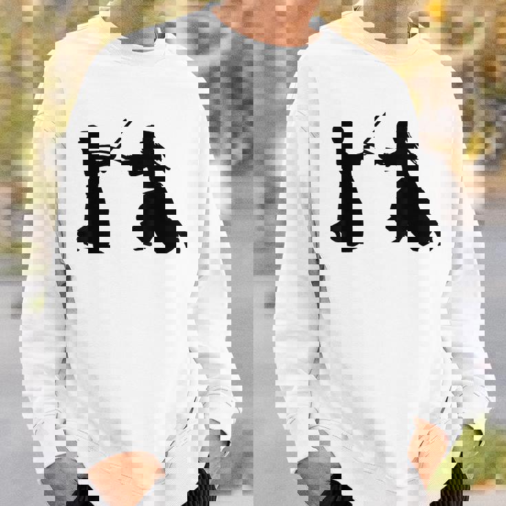 シルエット 剣道 合気道 日本 武道 剣闘士 扇子 スウェットシャツ 彼への贈り物