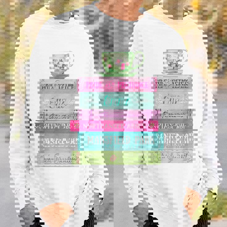 ジェーン・オースティン 本 スタック ティー 文学 文学 スウェットシャツ 彼への贈り物