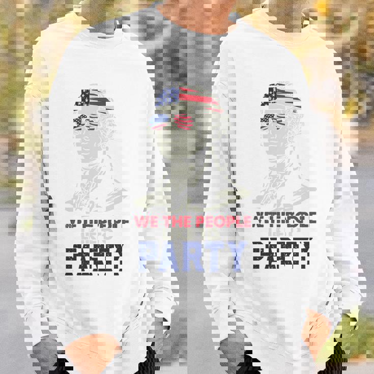 ジョージ・ワシントン ファンスターズ ストリップ アメリカ国旗 7月4日 ペイトリオット 長袖tシャツ スウェットシャツ 彼への贈り物