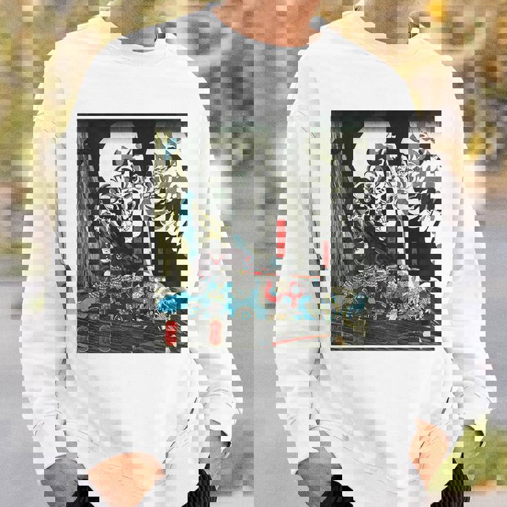 スケルトン 妖怪 歌川 国芳 日本美術 ハロウィン 相馬の古内裏 善知安方忠義伝 バックプリント スウェットシャツ 彼への贈り物