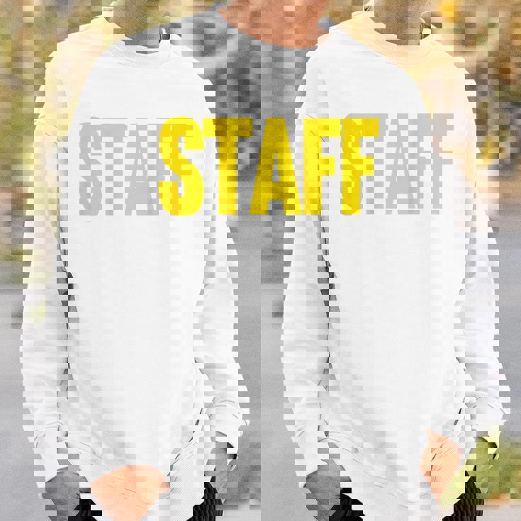 スタッフ イベント コスチューム クルー 音楽祭 バックプリント ワーカー スウェットシャツ 彼への贈り物