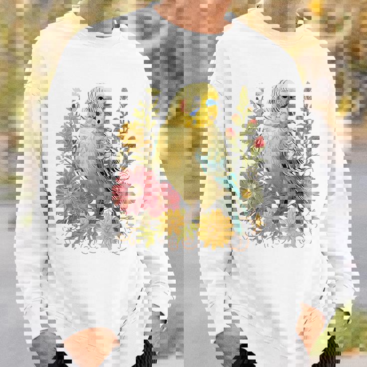 セキセイインコ 鳥 ママ セキセイインコ オウム ヴィンテージフラワー スウェットシャツ 彼への贈り物