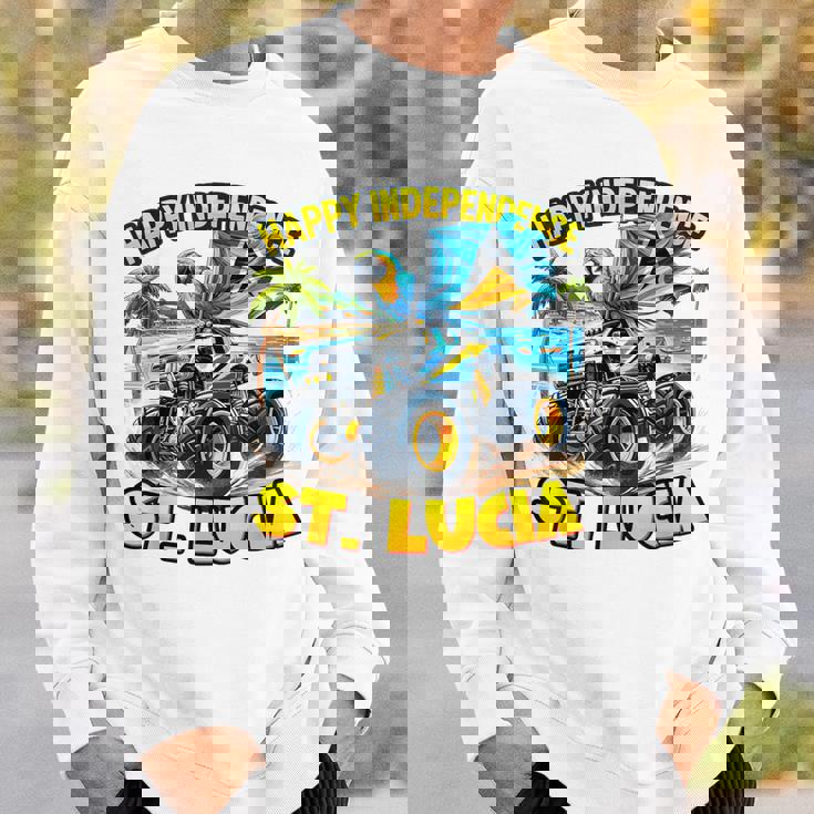 セントルシア 独立 モンスタートラックフラッグ キッズ ガールズ ティーン スウェットシャツ 彼への贈り物