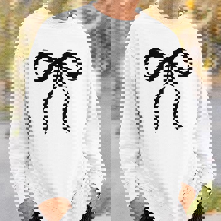 タンサンドベージュにかわいいブラックリボンリボンの美的 スウェットシャツ 彼への贈り物