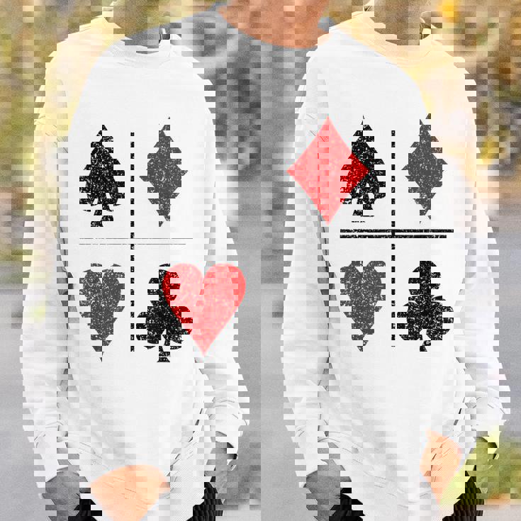 ダイヤモンド スペード ハーツ クラブ トランプスーツ ポーカー スウェットシャツ 彼への贈り物