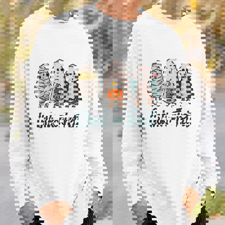 チックオアトリートハロウィンかわいいゴーストヴァンパイア スウェットシャツ 彼への贈り物