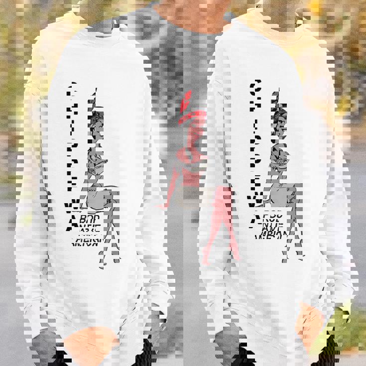 チペワ アメリカン インディアン トライブ キュート プラウド カートゥーン スクワー スウェットシャツ 彼への贈り物