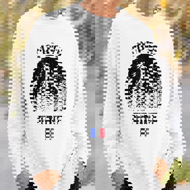 ティニュ フランス アルプス スキー場 アルペンスキー フランス国旗 スウェットシャツ 彼への贈り物