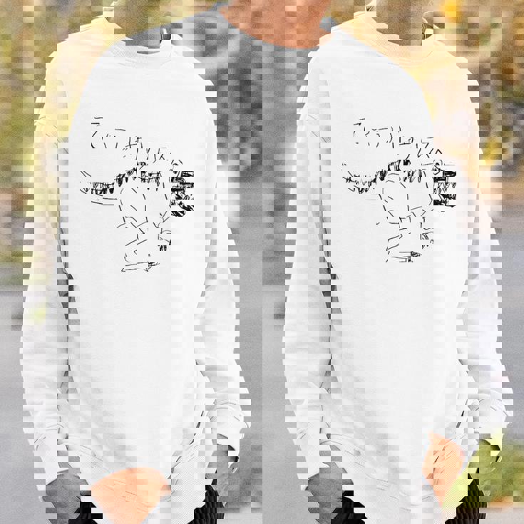 ティラノサウルス 黒線画 スウェットシャツ 彼への贈り物