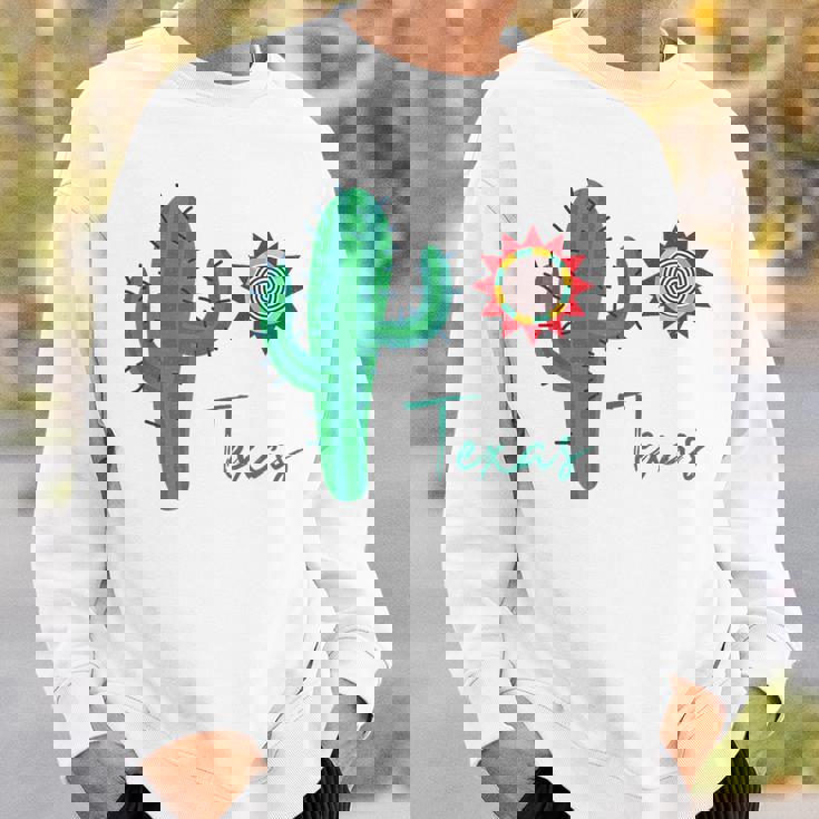 テキサス キュート 気まぐれなサボテン 南西部の太陽 砂漠 バケーション スウェットシャツ 彼への贈り物