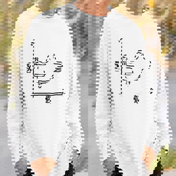 トリックアート うさぎとカモ 兎と鴨 おもしろデザイン だまし絵 兎 鴨 グラフ スウェットシャツ 彼への贈り物