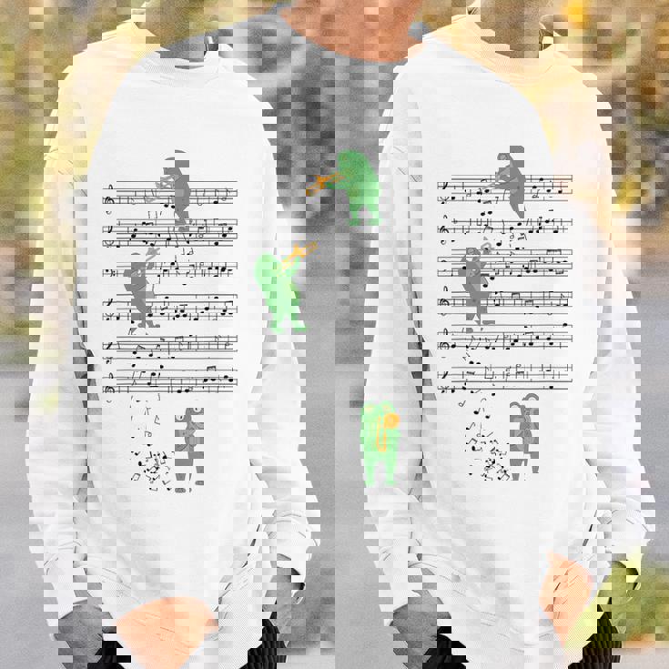 トロンボーン奏者 カエル トロンボーン好きのトロンボーン愛好家 トロンボーン音記号 スウェットシャツ 彼への贈り物