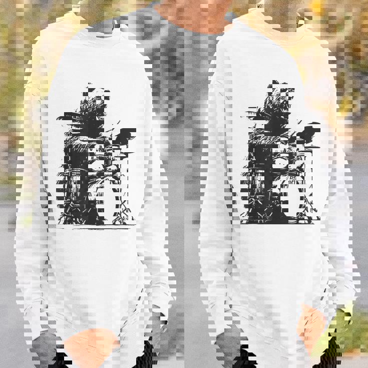 ドラマー ドラムキット クマの演奏 ドラムキット ミュージシャン スウェットシャツ 彼への贈り物