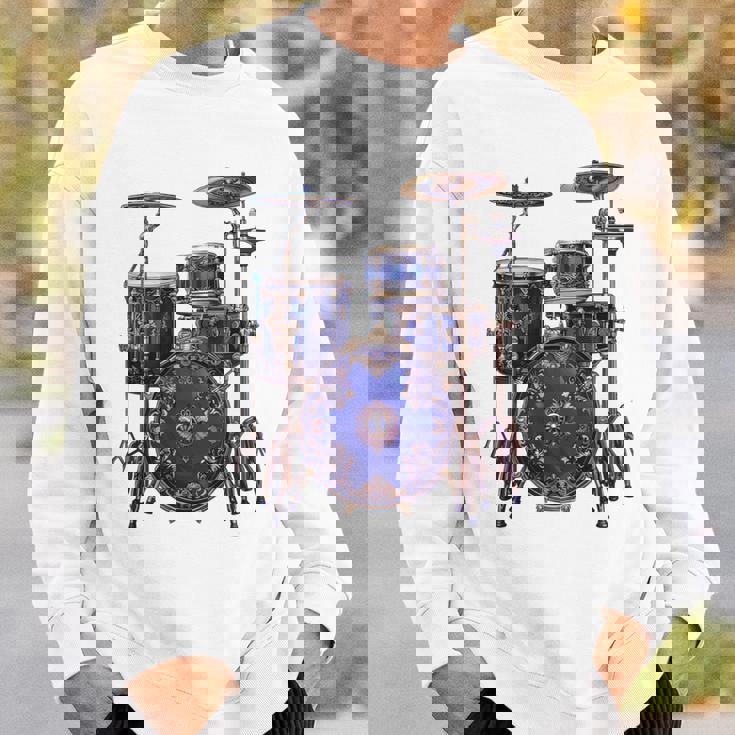 ドラム ドラマー ドラミング ドラム 長袖tシャツ スウェットシャツ 彼への贈り物