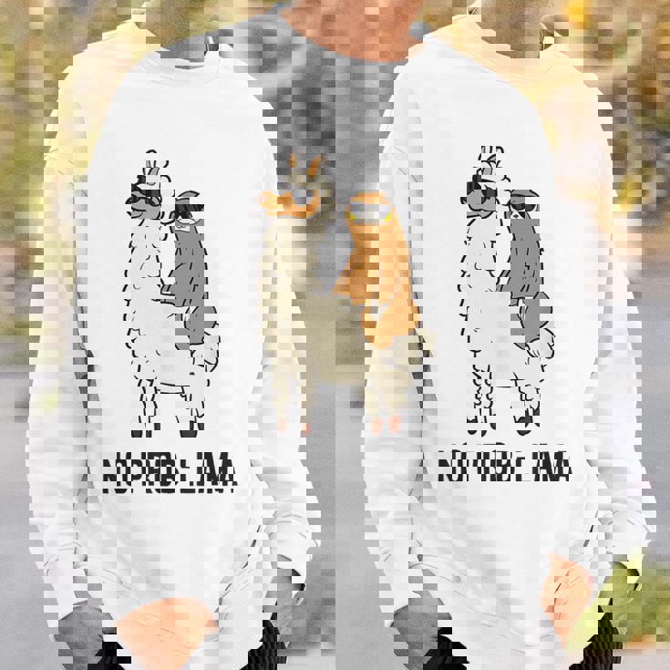 ナマケモノ乗り ラマ ノープルーラマ ラマ スウェットシャツ 彼への贈り物