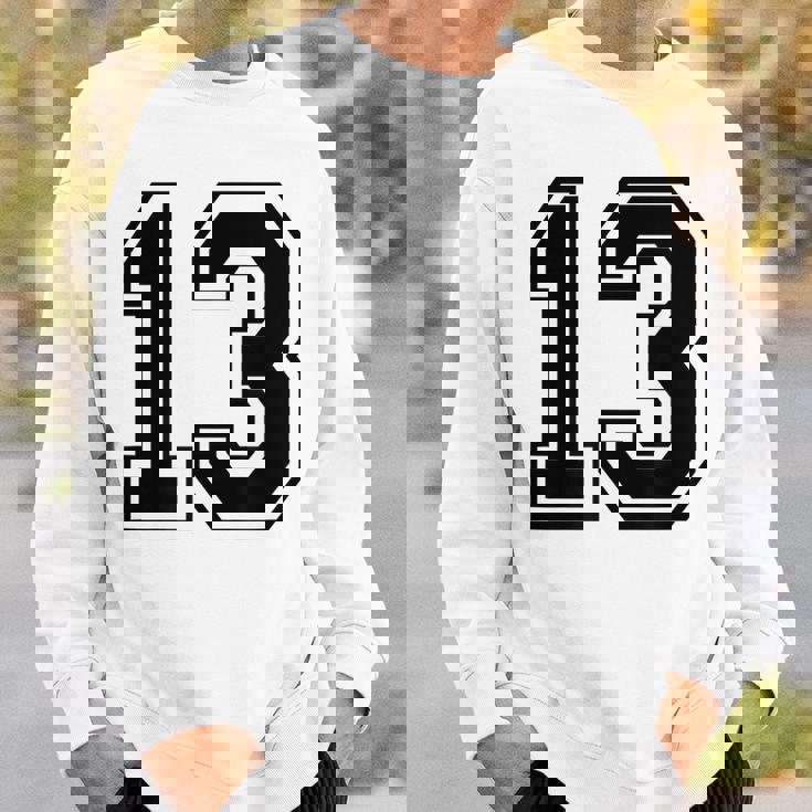 ナンバー13 カレッジスポーツチーム 黒文字 スウェットシャツ 彼への贈り物