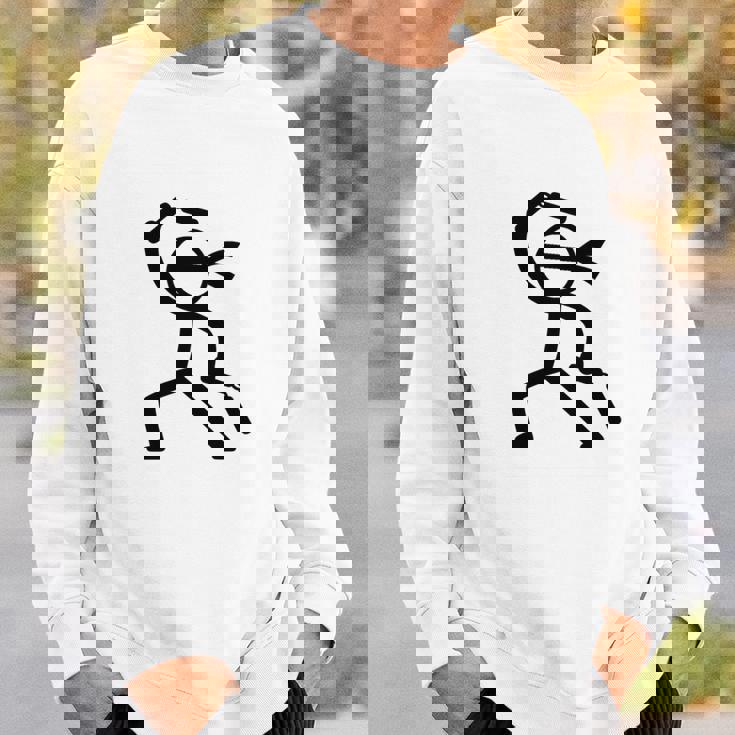 ヌンチャク棒人間クリップアートグラフィック 長袖tシャツ スウェットシャツ 彼への贈り物