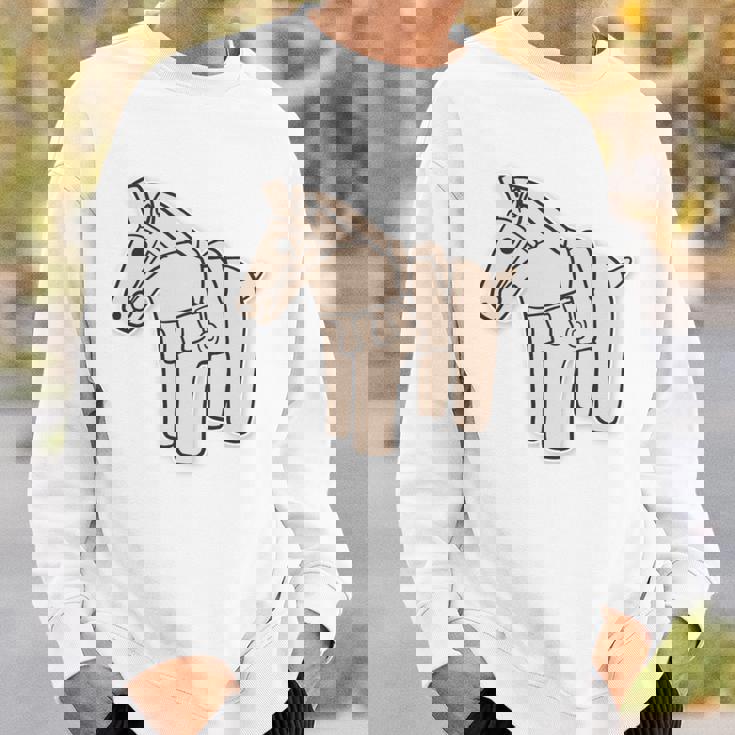 ハニワの馬 埴輪【ゆるフレンズ】歴史土器 シンプル かわいい イラスト 長袖tシャツ スウェットシャツ 彼への贈り物