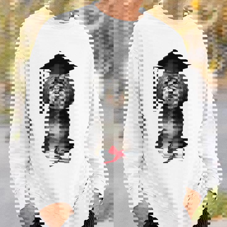 ハバニーズ犬 グラチュエーションキャップ トレーニング 学校 卒業生 オーナー 長袖tシャツ スウェットシャツ 彼への贈り物