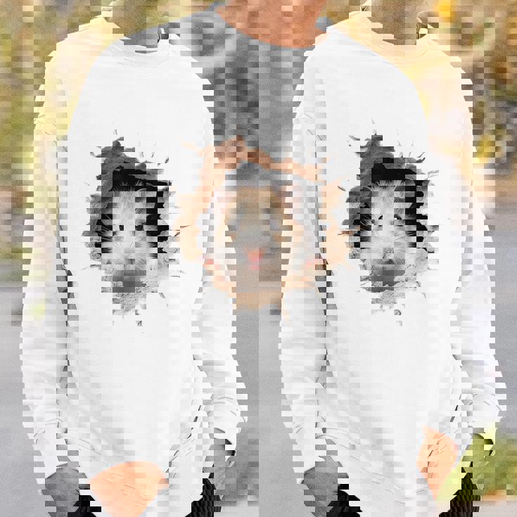 ハムスター アニマル柄 動物園 ポートレート イラスト 顔 ハムスター スウェットシャツ 彼への贈り物