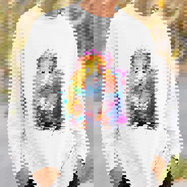 ハムスター 動物 カラフル モチーフ 抽象 アート 絵画 ハムスター スウェットシャツ 彼への贈り物