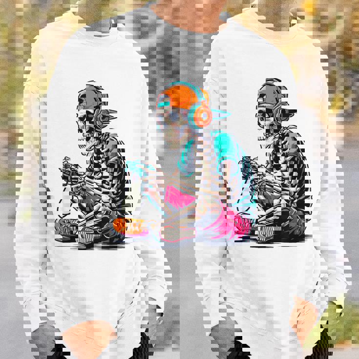 ハロウィン スケルトン ゲーマー おもしろい スケルトン コスチューム ビデオゲーム スウェットシャツ 彼への贈り物