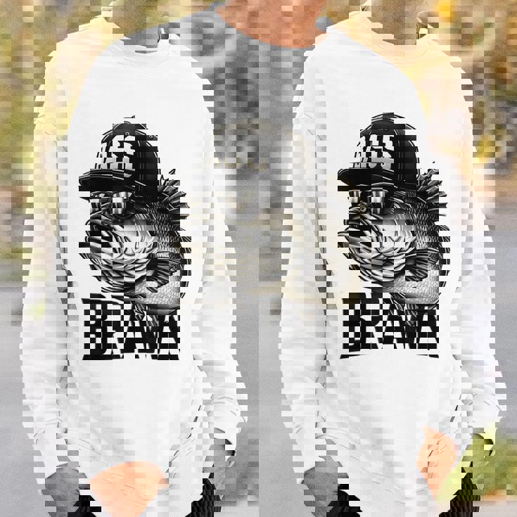 バス釣り クールなグラフィックデザイン 男性 漁師 スウェットシャツ 彼への贈り物