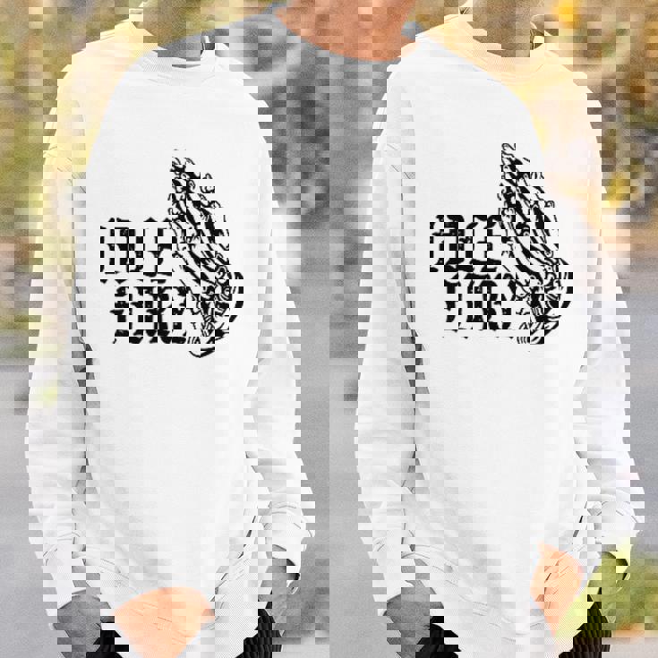 バック プリントを見る Idle Fury Don't Crykeleton Praying 泣かないで 祈る骸骨 スウェットシャツ 彼への贈り物