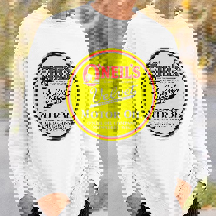 バックプリントのみ レトロ ヴィンテージ ガソリンスタンド オニールのモーターオイル スウェットシャツ 彼への贈り物