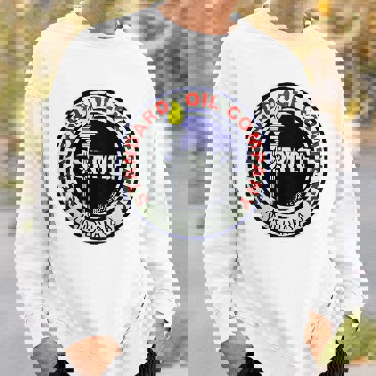 バックプリントのみ レトロ ヴィンテージ ガソリンスタンド 標準モーターオイル スウェットシャツ 彼への贈り物