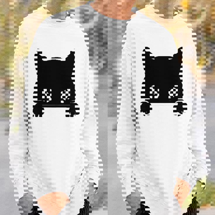 バッグの中に隠れているかわいい黒猫 猫好き 猫飼い 猫 ネコ ねこくろねこ好き 面白い サプライズ ギフト スウェットシャツ 彼への贈り物