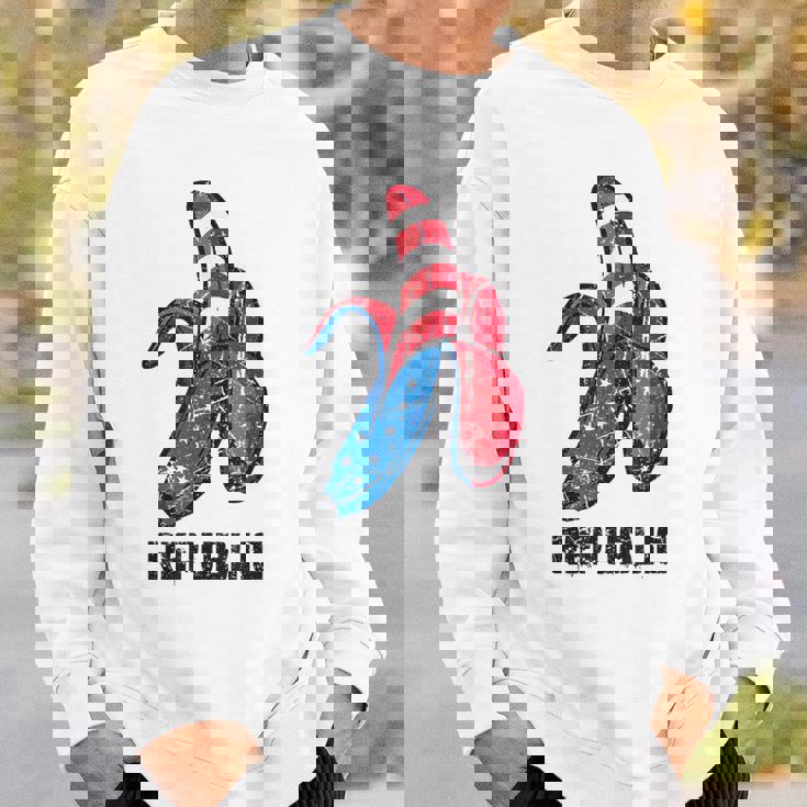 バナナ アメリカ国旗 パトリオット アメリカ パーティー ファニー フルーツ リパブリック スウェットシャツ 彼への贈り物