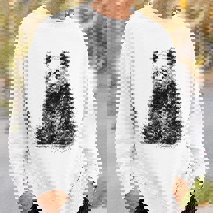 パンダ アニマルプリント グラフィック デッサン アート 絵画 パンダ スウェットシャツ 彼への贈り物