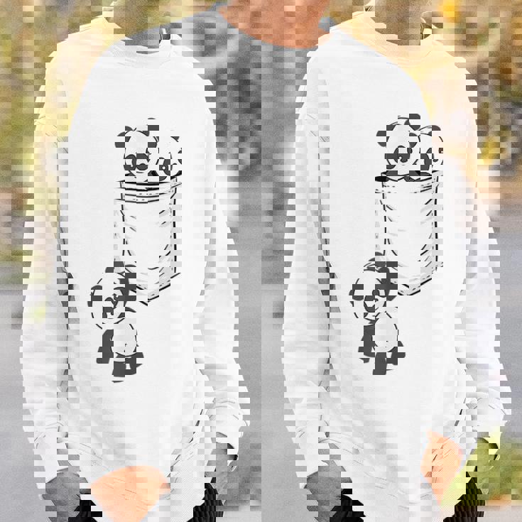 パンダ愛好家のためのポケットの中のかわいいカワイイベイビーパンダ スウェットシャツ 彼への贈り物