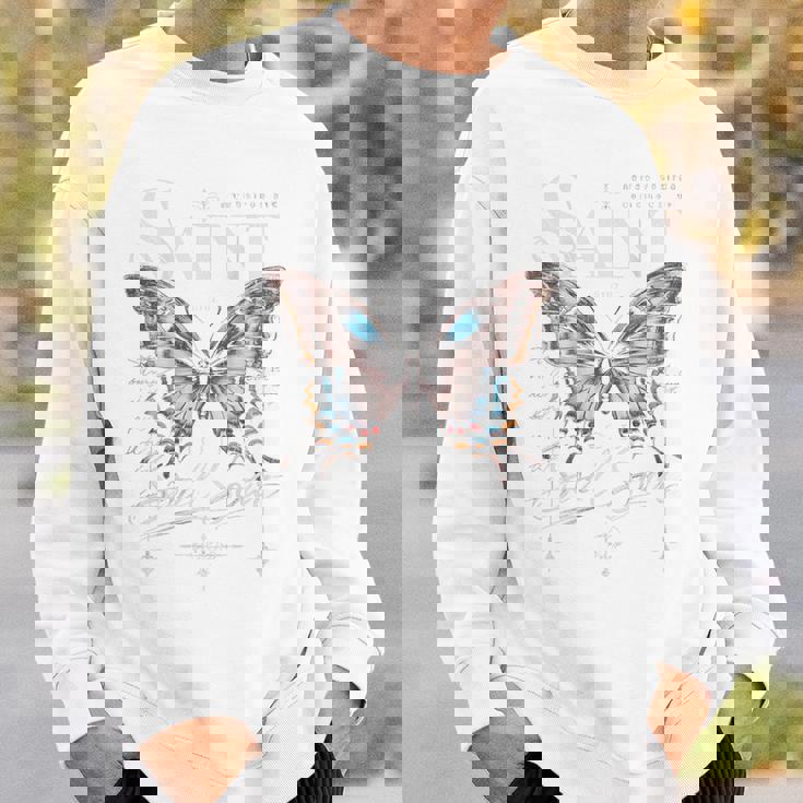 バックプリント ヒップホップ ストリートウェア レトロ Y2k Hip Hop ビンテージ モス バタフライ スウェットシャツ 彼への贈り物