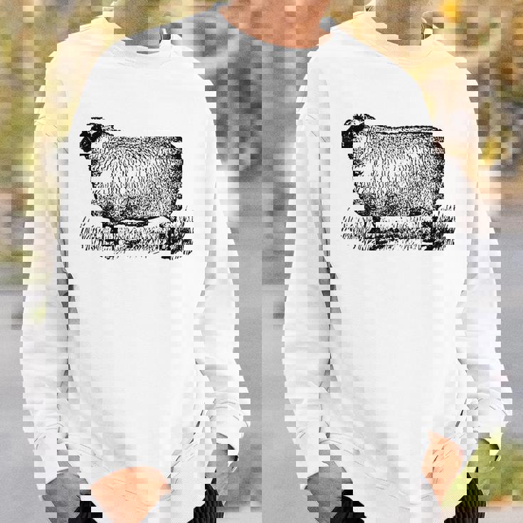 ビンテージ羊の描画 スウェットシャツ 彼への贈り物