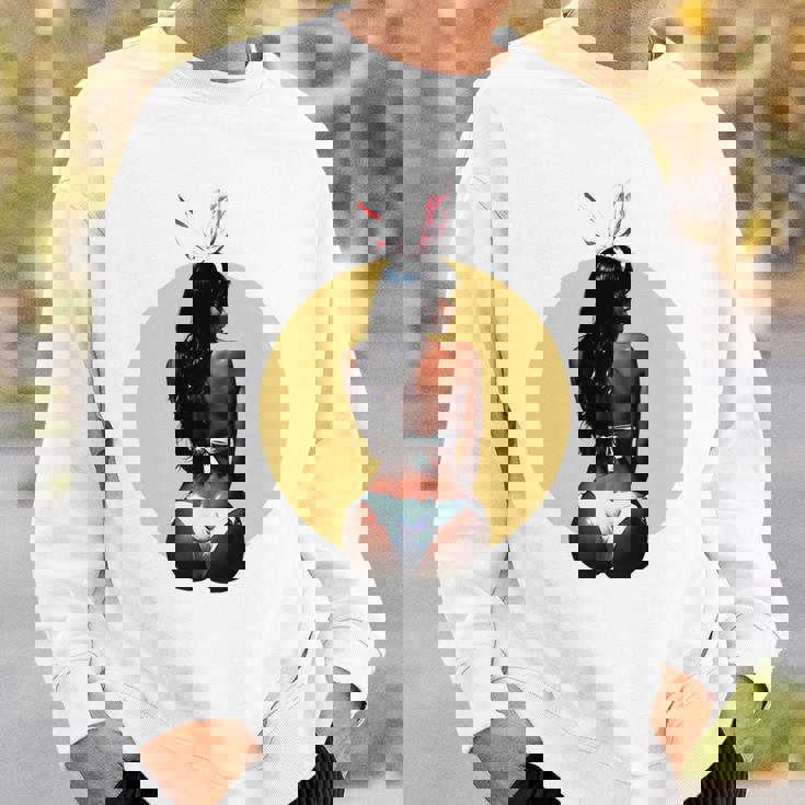 ピンナップ セクシー ブラウンスキン イースターバニー ガールズ ヴィンテージ メンズ レディース 長袖tシャツ スウェットシャツ 彼への贈り物