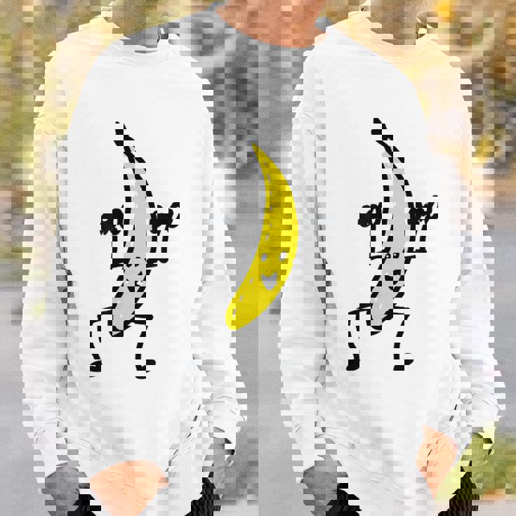 メンズ ファニースティックフィギュア フィットネス バナナダンベル トレーニング スウェットシャツ 彼への贈り物