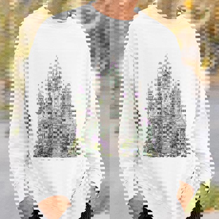 ファンタジーゴシックヴィクトリア朝の城 長袖tシャツ スウェットシャツ 彼への贈り物