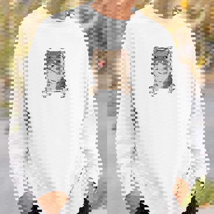 フェレット・イン・ア・ポケット ペット ファニー フェレット 長袖tシャツ スウェットシャツ 彼への贈り物